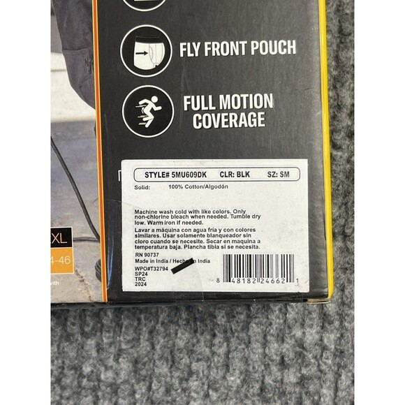 Dickies Boxer Briefs Size Small 5 Pack 100% Cotton Fly Pouch Black Underwear NEW - Picture 6 of 7